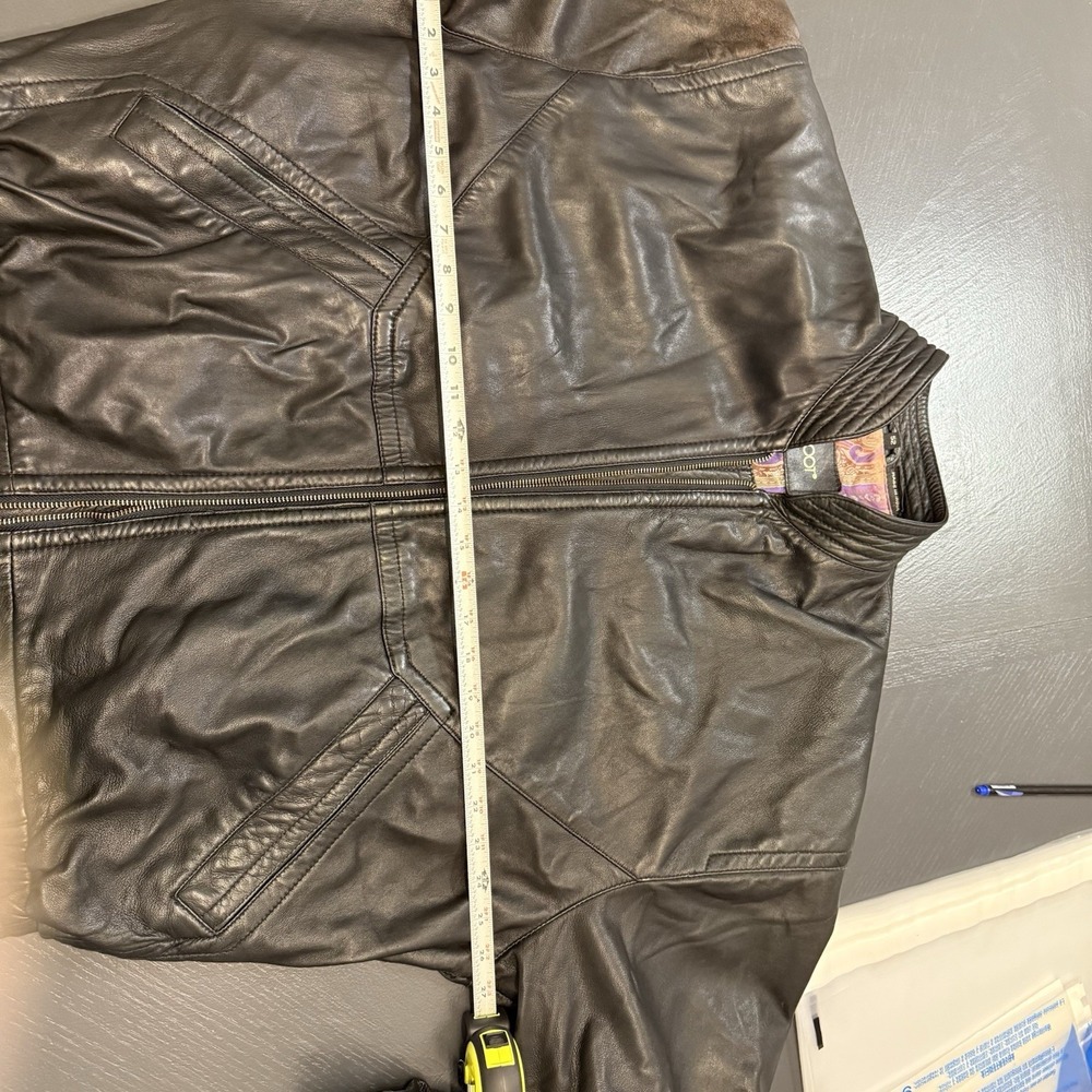 Men's‎ BrassBoot Motorcycle Bomber Black Zipper Leather Size 52 Buttery Soft - Picture 11 of 13